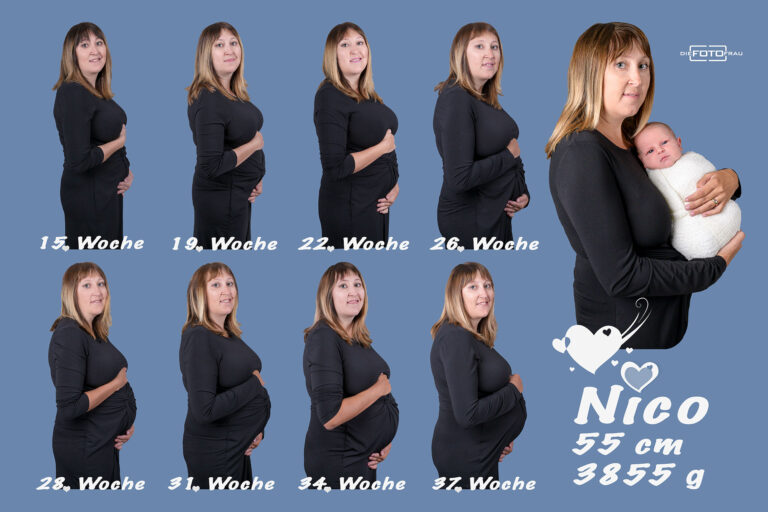 Babybauchshooting als Fotostrecke über 9 Monate