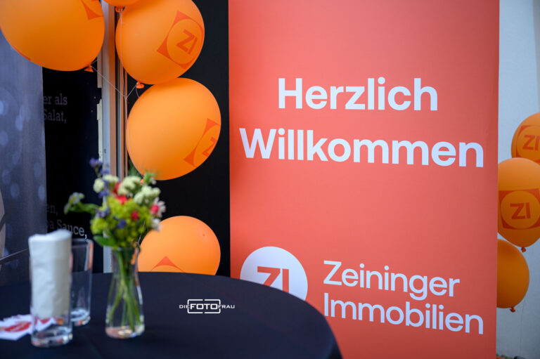 Willkommensschild Event Zeininger Immobilien Linz